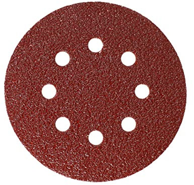 Mirka Red Abrasive paper Sanding discs Ø 125 mm / Grip fastening / 8-hole / grit P40 / 5 pieces / for sanding wood, metal and plastics