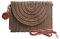 Syrads Sac à main d'embrayage de soirée en paille pour femme Sac à main de plage d'été Sac d'enveloppe tissé en paille,Marron foncé
