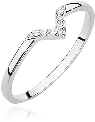 Damen Ring 585 14k Gold Weißgold natürlicher echt Diamanten Brillanten