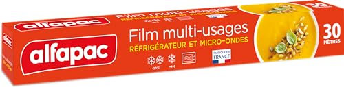 alfapac - Film multi-usages 30M - Réfrigérateur et Micro-ondes - Fabriqué en France