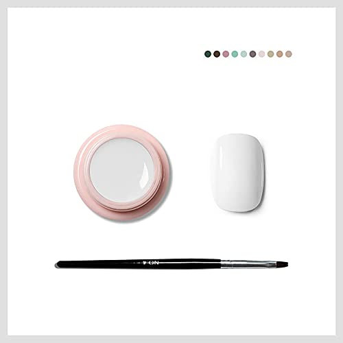 White Solid Cream Gel Nail Set With Brush Gel Paint For Nails Art Uv Gels Polish Gel Nail Polish Kit Gel Polish Set For Nail Polish Gel Nails Hand Painting Gel For Nail Art