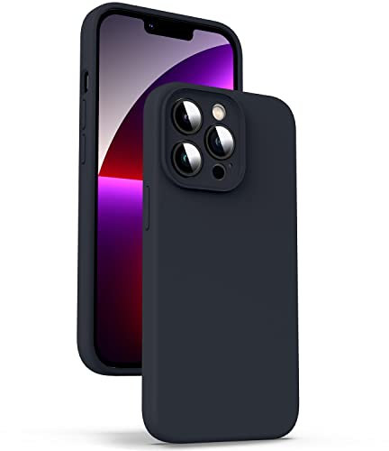 Supdeal Custodia in Silicone Liquido per iPhone 13 Pro Max, [Protezione Fotocamera] [Anti-Impronta Digitale] [Ricarica Wireless], Cover Case in Microfibra Incorporata, 6,7, Nero