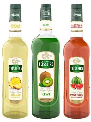 Exotische Sirupe Teisseire - Ananas, Kiwi, Wassermelone - 2x70cl und 1x1l