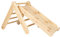 MEOWBABY Klettergerüst für Kinder - Indoor Kletterdreieck mit Rutsche, Montessori Spielgeräte Pikler aus Holz, Natur