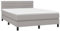 vidaXL Boxspringbett mit Matratze Doppelbett Polsterbett Hotelbett Bett Bettrahmen Bettgestell Lattenrost Schlafzimmerbett Hellgrau 140x200cm Stoff