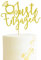 Arthsdite Just Engaged Cake Topper for Engagement Party Decorations, Engaged Ring Sign, Bridal Shower We're Engaged Cake Toppers - Gold Glitter