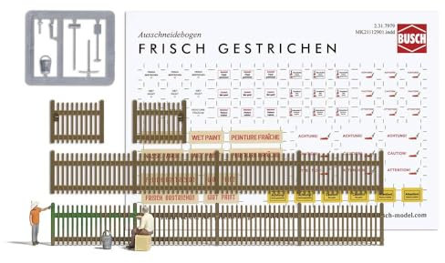 Busch H0 Zaun streichen Fertigmodell