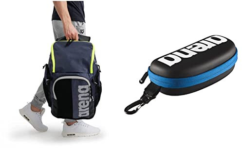 ARENA Unisex-Adult Spiky III Backpack 45 Rucksack, Navy-NEON_Yellow, NS Swim Brillenetui, Brillenetui Hardcase, Brillenetui Hartschale, Schwarz