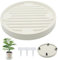 RZMZBY Rodillo de plástico para Plantas Rodillo Redondo para macetas Capacidad de Carga 75 KG con Ruedas universales para Interior y Exterior con 3 Etiquetas para Plantas (30cm, Beige)