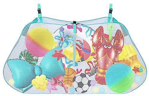Hangings Pool Pouch - Foldable Large Hangings Net Bag - Adjustable Pool Float Organizer, Swimming Pool Accessories, Beach Toy Bag, Mesh Beach Bag for Rafts, Noodles, Sports Zorq