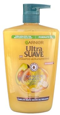 Garnier Ultra Soft Shampoo Öl von Abacate e Manteiga de Carité - Intensive Nutrição für trockene und frisados - 1 Liter