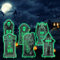 6 Stück Halloween Grabstein Leuchtend, Friedhof Deko, Skelett Grabsteine für Garten Outdoor Party Spukhaus Mit 12 Pfähle