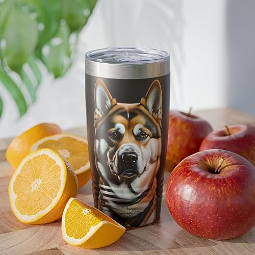 Generico Akita Dog Ringneck Tumbler, 20 oz 20 oz / gris