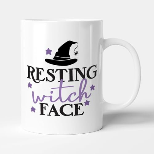 Victorian Printing Co - Resting Witch Face - Funny Gift Halloween Mug, Ceramic, 11fl.oz.