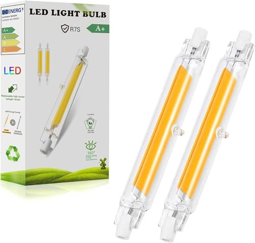 R7S LED 78mm 10W Dimmbar, LED R7S 78mm Lampen Ersatz für 100W Halogen Leuchtmittel, LED R7S Naturweiß 4000K,1000LM Kein Flackern, 360°Abstrahlwinkel, LED Stablampen für Deckenfluter, Leselampen, 2pcs
