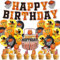MiaLover Basketball Party Dekorationen Set Basketball Thema Cake Topper Happy Birthday Banner Luftballons Basketball Thema Cupcake für Kinder Jungen Erwachsene Geburtstag