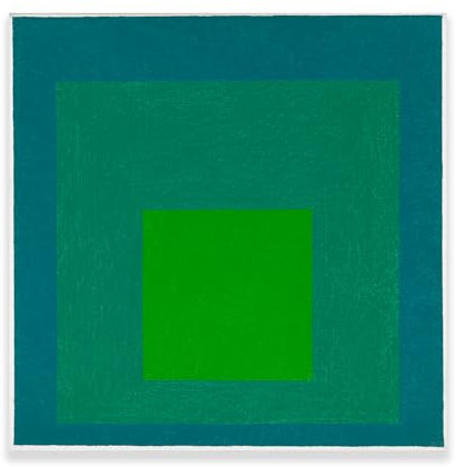 ROSVIOL Kunstdruck Hommage an den Quadrat – Josef Albers Wandkunst, Leinwanddruck, Wandkunst, grüne und blaue Quadrate, Poster, Minimalismus-Poster, Leinwand, Wandkunst, Bilder für Wohnzimmer,
