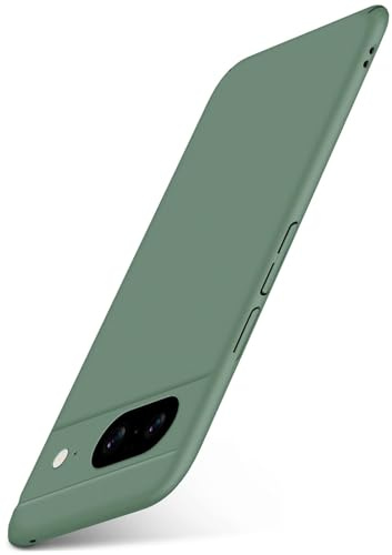 moex für Google Pixel 8 Hülle Ultra Dünn, Schutzhülle mit erhöhtem Kameraschutz, Slim Cover Hardcase Backcover, Dünnste Handyhülle Minimalistisch Alpha Case, Matt Oliv