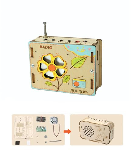 Kinder-Bastelradio-Modell, DIY Radio, FM Radio Kits, DIY Lötprojekte Elektronik Kits, FM 87-108 MHz Lötübungs Kit, Drahtloser Empfänger Radio Bausatz für Lernen und Lehren (A)