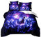 ZZTBQ Bleu Violet Galaxie Housse de Couette pour Chambre Enfant 1 Personne 140x200/65x65 (2 Piece) Lit d'enfant Galaxie Ciel Étoilé Planète Terre Cosmique Parure de lit Enfant pour Garçons et Filles