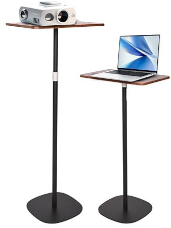 DFENG Stehpult Höhenverstellbar Schreibtisch Mobiler Stehtisch mit 46–120cm Laptop Ständer, Beweglicher Computertisch Mobile Tragbarer Podiumständer für Schule, Büro, Kirche (Schwarz)