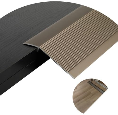 IMUNKT Alu Abschlussprofil, Boden-Leiste, Schwellen Übergangsschiene, Höhen Ausgleich 10-50mm, Übergangsprofil, Laminat,Teppich,Parkett,Vinyl(Champagne,L90cm/3ft)