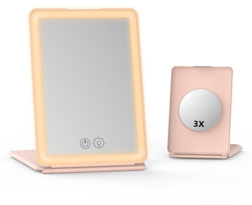 Bilitase Schminkspiegel Make-up-Spiegel Schminkspiegel mit LED-Beleuchtung und Touchscreen, Vergrößerung 1X&3X, über USB betrieben