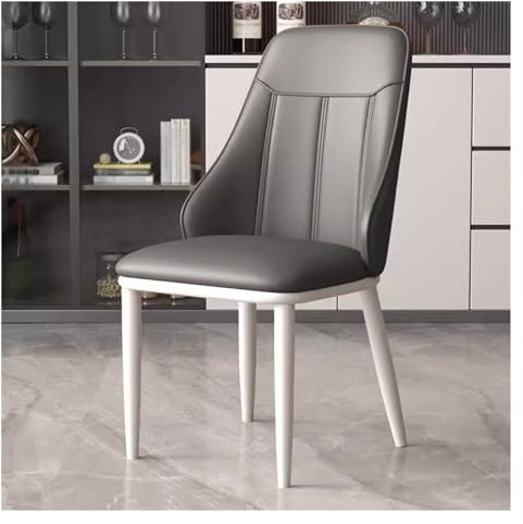 Mid-Century Modern Kunstleder Esszimmerstühle, Retro Küchenstuhl Polsterstuhl Wohnzimmerstuhl Einfach Zu Montieren Für Esszimmer, Küche (Grey)