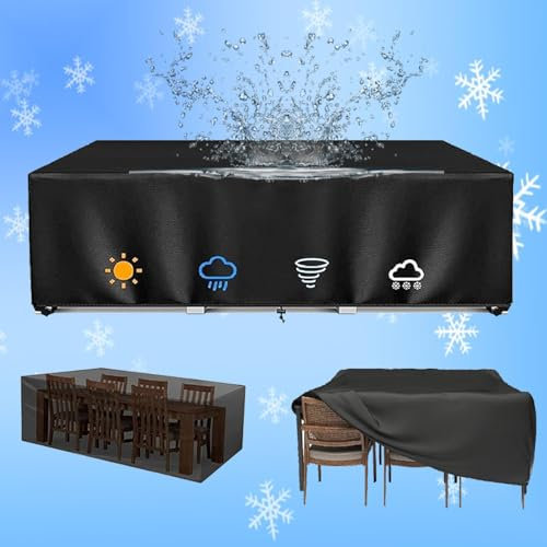 HOLEILUCK Abdeckungen Für Gartenmöbel 105x50x90cm Abdeckung Gartenmöbel Winterfest 420d Oxford Gewebe Abdeckplane Gartenmöbel Anti-UV Für Loungemöbel Möbelsets Sitzgruppe, Rechteckig, Quadratische