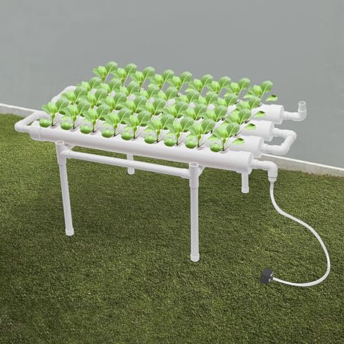 Hydroponische Grow-Kit, DSYOGX 1-Layer 36 Löcher 4 Rohre Hydrokultur-Anbausysteme Wachstums-Set mit Wasserpumpe, für Blattgemüse Geeignet, um zu Hause, im Garten und sogar im Büro zu Wachsen
