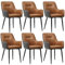 CLIPOP Esszimmerstühle 6er Set mit Armlehne Kunstleder Gepolstert Küchenstuhl,Akzent Sessel Esszimmerstuhl Colorblock Loungesessel Wohnzimmer Empfangstühle für Esszimmer Küche