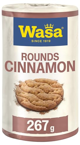Wasa Knäckebrot Tasty Snacks Cinnamon Rounds, 267g | Rundes Knäckebrot aus Weizen mit Zimt verfeinert, Ideal zum Snacken