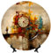 PHAYAH Assiette décorative en porcelaine anglaise avec support Motif horloge mécanique pour bureau, cuisine, table, décoration murale 15,2 cm