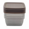 schone Plastic Food Storage Containers with Airtight Lids – 4 Pack – 300ml Each – BPA-Free, Microwave, Freezer & Dishwasher Safe – Square Snack Boxes (Natural)