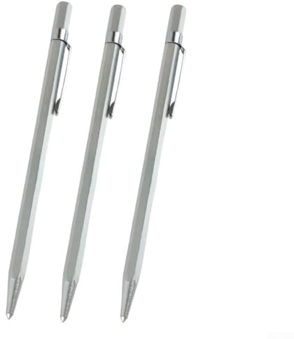 Lot de 3 coupe-carreaux en alliage d'acier avec pointe en carbure pour un marquage précis sur l'acier trempé, le métal, la céramique, le plastique et le bois, outil de gravure à la main pour la