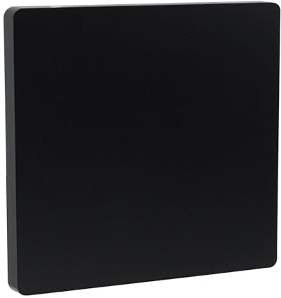 Screwless Flatplate Matt Black Single Blank Plate, Easy-to-Install Cover for matt Black Light Switch Blanking Plate