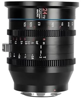Obiettivo T2 da 24 mm, 35 mm, 50 mm, obiettivo cinematografico macro full frame da 75 mm, 100 mm, T2.8, compatibile con le riprese con fotocamera Canon EF PL Mount.(EF Mount,24mm T2)