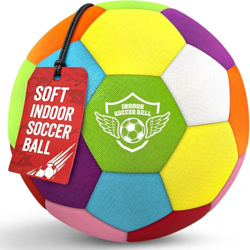 Indoor Fußball für Zuhause, Fussball Kinder Standardgröße 4（Farbenfroh） | Trainingsball für Kinder Teenager von 3–12, Dribbling, Training