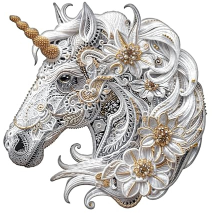 Holzpuzzle Erwachsene Lace Unicorn - 240 Teile holzpuzzle Geschenkbox, Wanddekoration und Geschenk für Freunde und Familien