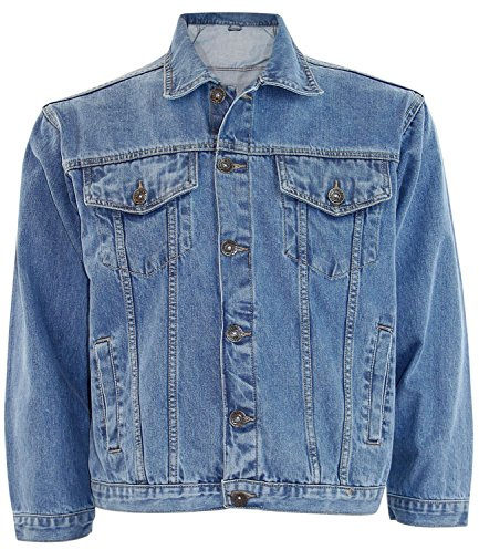 True Face Mens Denim Jacket Long Sleeve Casual Wear Loose Fit Outerwear Lightweight Outdoor Top