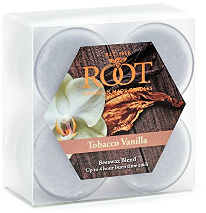 Root Candles Duftkerzen für Teelichter, Bienenenwachs, 8 Stück, ApfelOrchard 8 Count Tobacco Vanilla