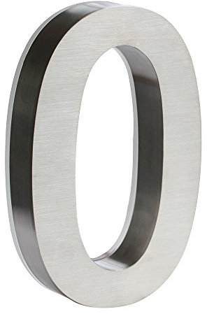 Hausnummer mit LED Beleuchtet Edelstahl Aussen 18 cm weiß 12 Volt ohne Trafo 3D Beleuchtung Hausnummern Nummer Groß Haus Lampe Zahlen Outdoor Design V2Aox, Nummer:0