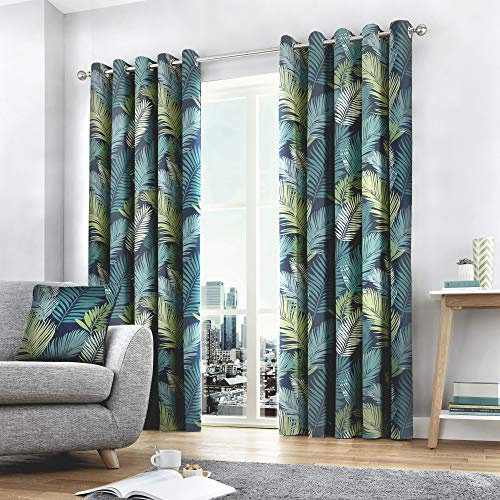 Fusion Home Furnishings Vorhänge mit Ösen, 100% Baumwolle, 117 x 183 cm, Mehrfarbig