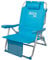 AKTIVE Silla plegable de playa 49 x 58 x 80 cm, con cojín, tipo mochila, respaldo reclinable, con dos bolsillos, color azul pastel (53983)