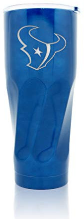 Duck House NFL Edelstahl Twister Tumbler - Präzise Lasergravur Team Logo - doppelwandig isoliert - passend für Becherhalter - Klarer Deckel, Twister Tumbler, Houston Texans, 28oz