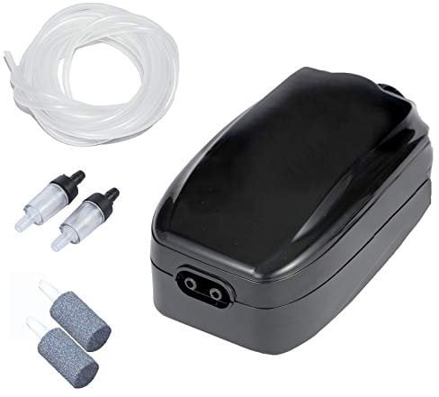AQUANEAT Aquarium Air Pump, 100GPH Adjustable Dual Outlets, Oxygen Aerator for 100 Gallon Fish Tank, Hydroponics Bubbler with Air Stones, Check Valves, Airline Tubing