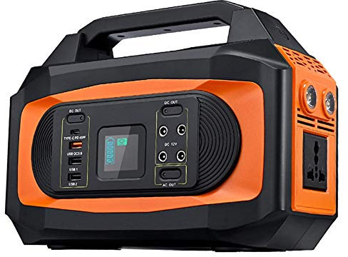 HJGHY Generator Bewegliches Kraftwerk 444Wh 500W Solar-Generator Notfall Lithium-Batterie Mit Netzsteckdose DC und USB-Anschlüsse LED-Taschenlampe für Outdoor-Abenteuer Camping-Reisen,220V