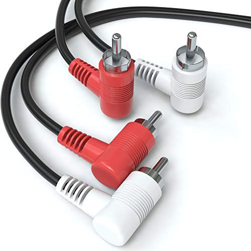 JAMEGA - 5m Cinch Audio Kabel Winkel | 2 Cinch-Stecker Gewinkelt, Stereo Audio Kabel für Verstärker, Hifi-Anlage, Hifi-Receiver, Heimkino, Blu-Ray Player uvm.