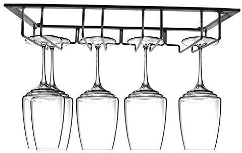 Tissting Portabicchieri da Vino, Espositore Sospeso in Metallo Nero per 12 Calici, Organizzatore Multifunzionale per Cucina, Bar, Ristorante, Design Moderno e Compatto per Appassionati di Vino