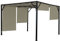 Gazebo pergola regolabile baldacchino moderno elegante giardino patio Baia acciaio poliestere 4x4m marrone beige